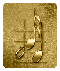DF35-382-GD Music Notes Gold